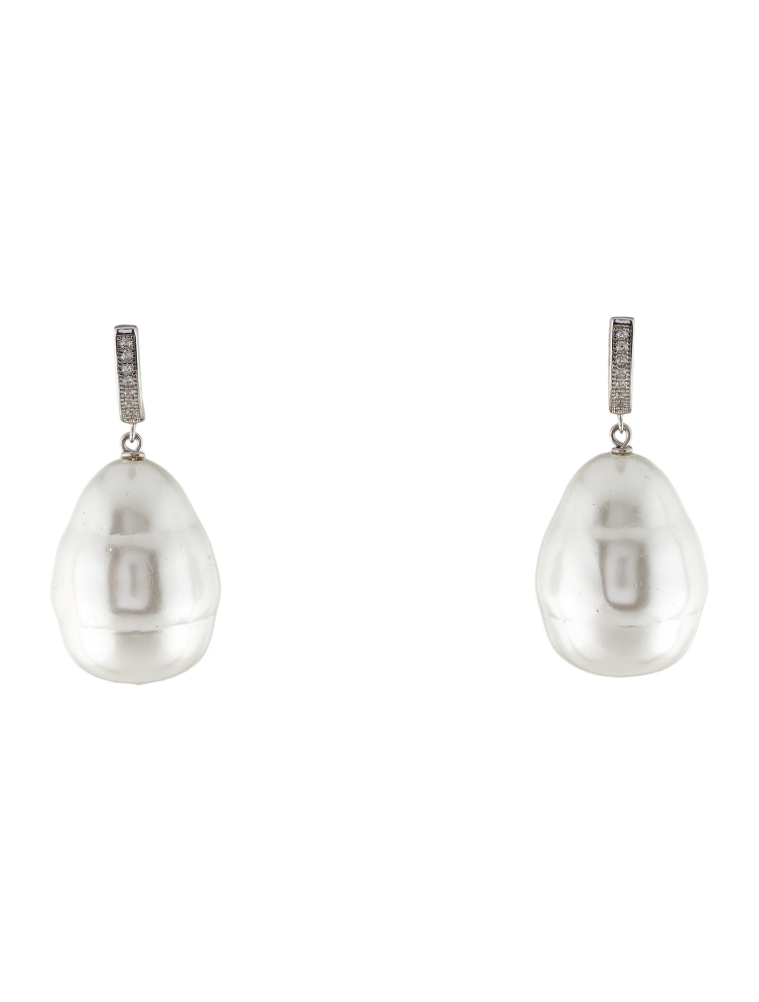 Janis Savitt Baroque Pearl & Cubic Zirconia Oprah's Favorite Drop Earrings