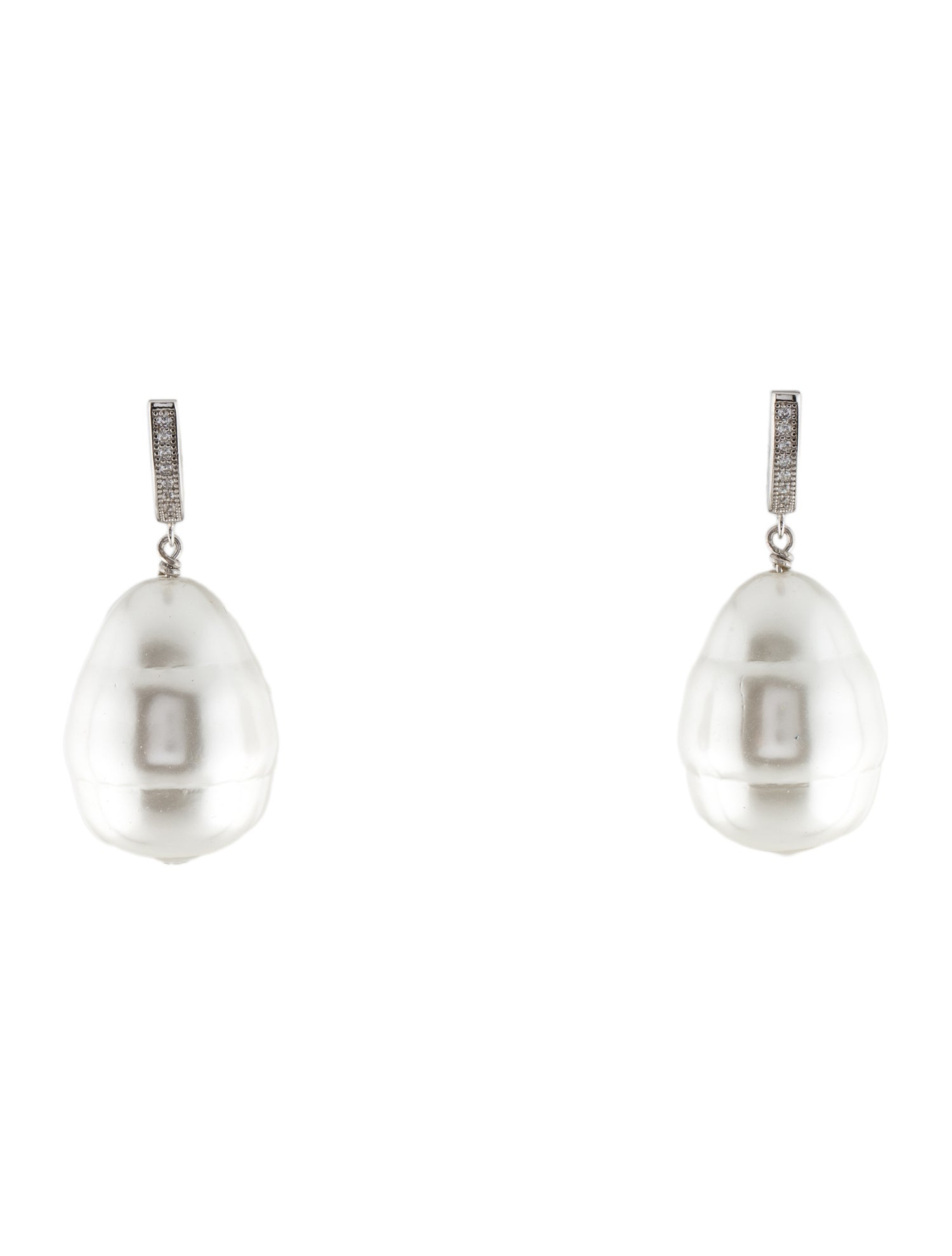 Janis Savitt Baroque Pearl & Cubic Zirconia Oprah's Favorite Drop Earrings