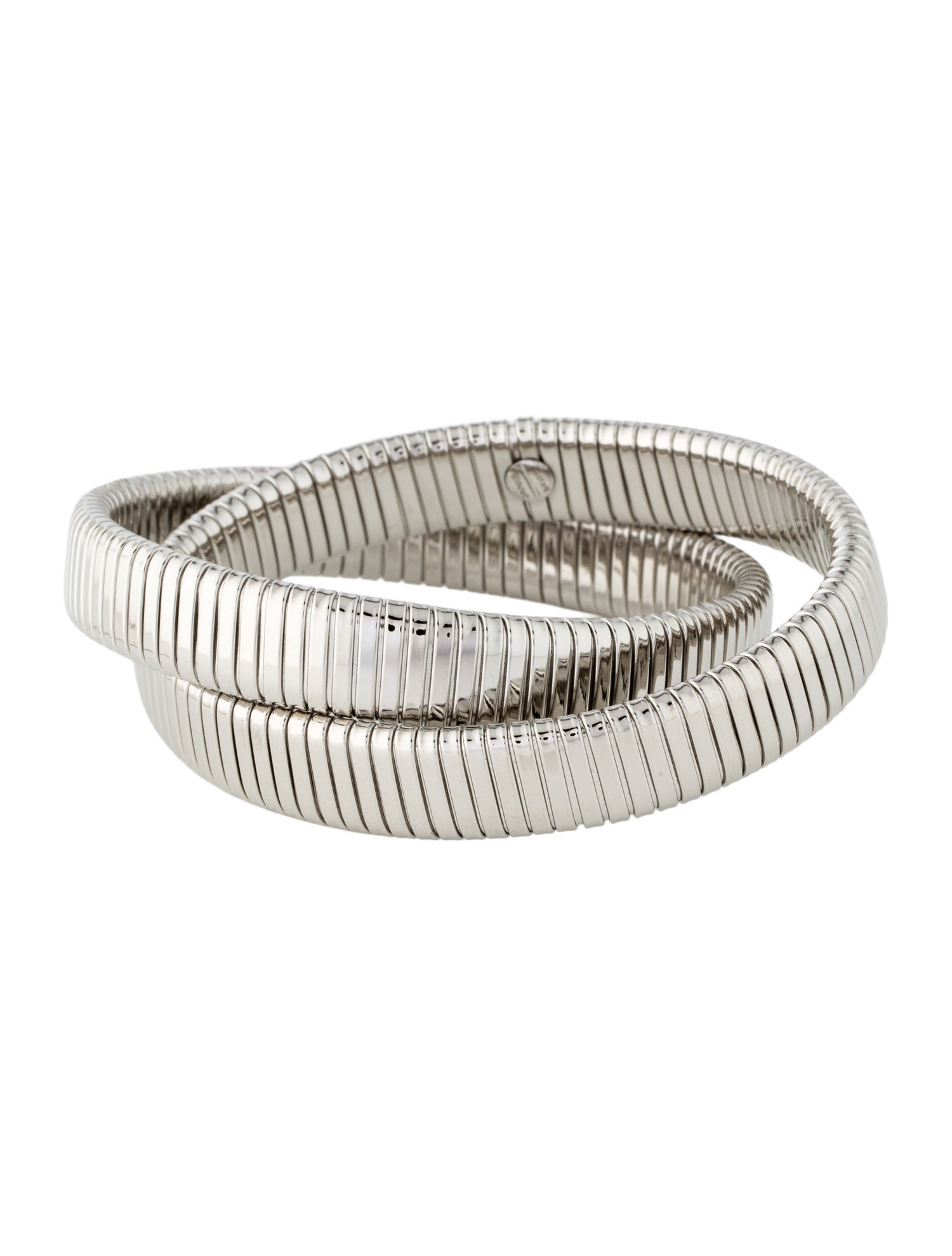 Janis Savitt Double Flat Band Cobra Bangle Bracelet