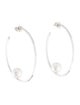 Janis Savitt Faux Pearl Oprah's Favorite Floating Hoop Earrings