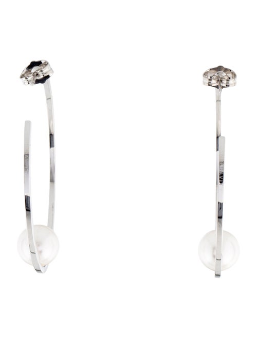 Janis Savitt Faux Pearl Oprah's Favorite Floating Hoop Earrings