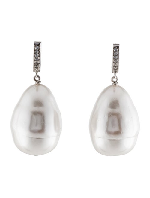 Janis Savitt Oprah's Favorite Faux Pearl & Cubic Zirconia Drop Earrings