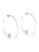 Janis Savitt Faux Pearl Hoop Earrings