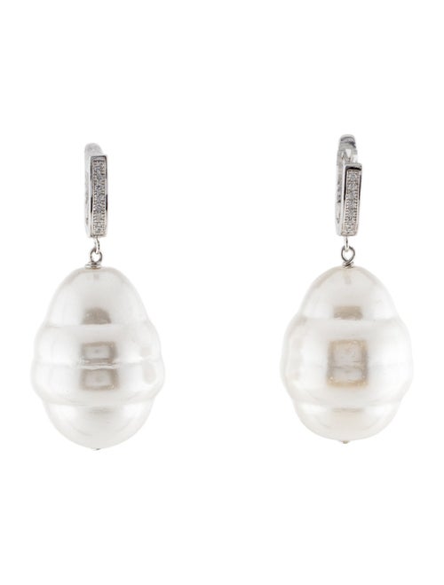 Janis Savitt Oprah's Favorite Faux Pearl & Cubic Zirconia Drop Earrings