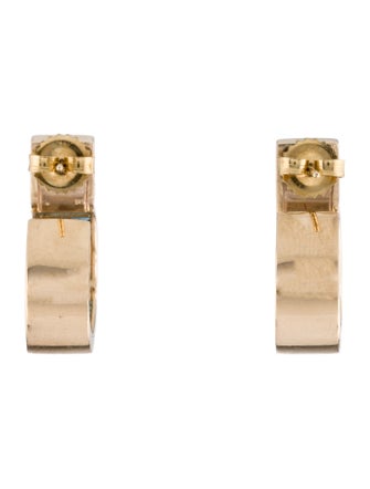 Janis Savitt 14K 6.61ct Topaz & Diamond Hoop Earrings