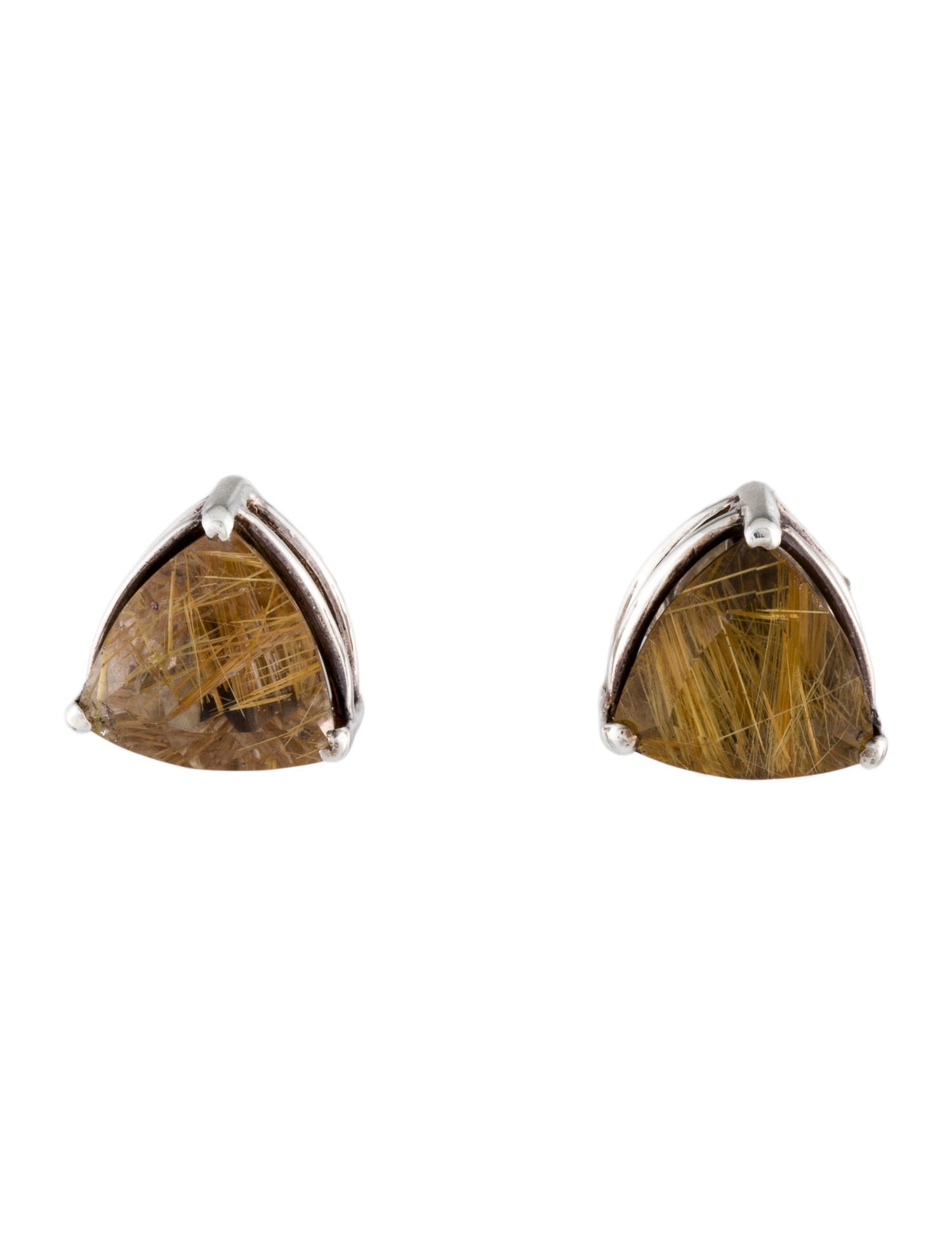 Janis Savitt Rutilated Quartz Stud Earrings