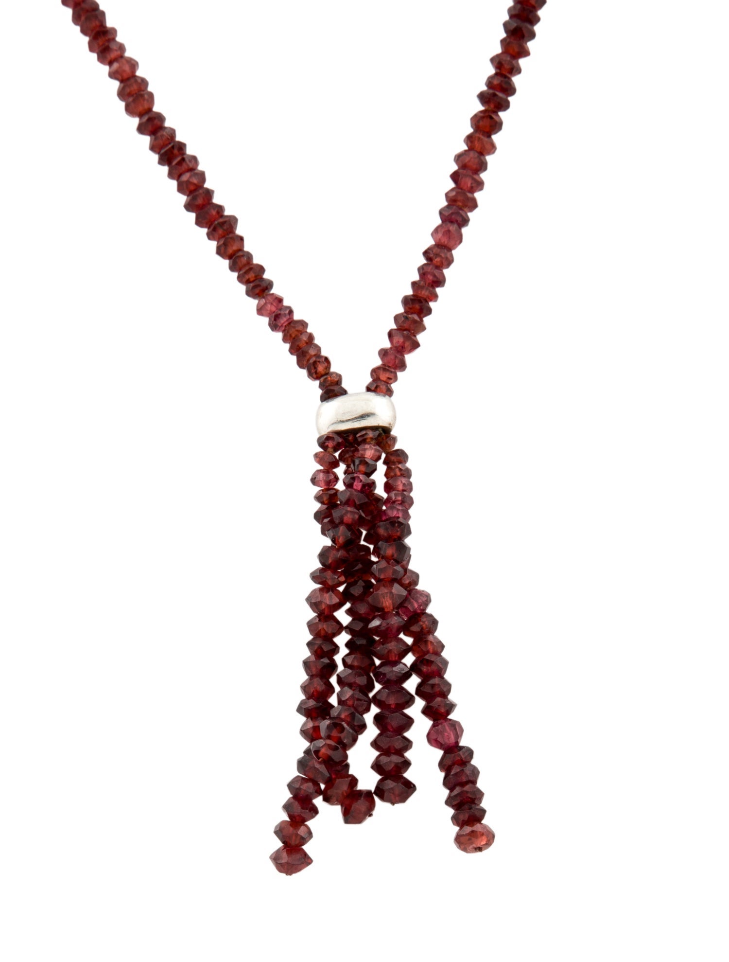 Janis Savitt Garnet Lavalier Necklace