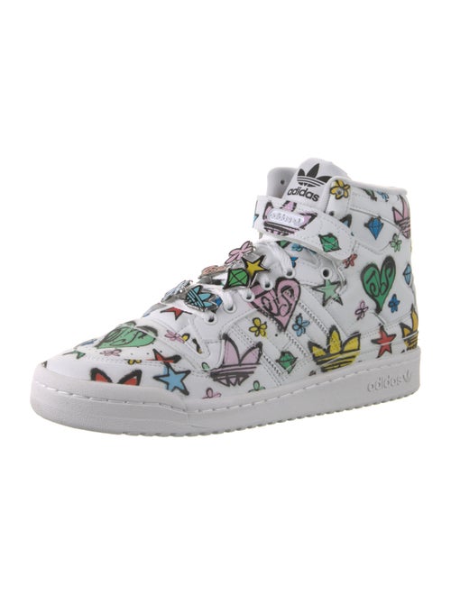 Jeremy Scott x Adidas Leather Printed Sneakers w/ Tags