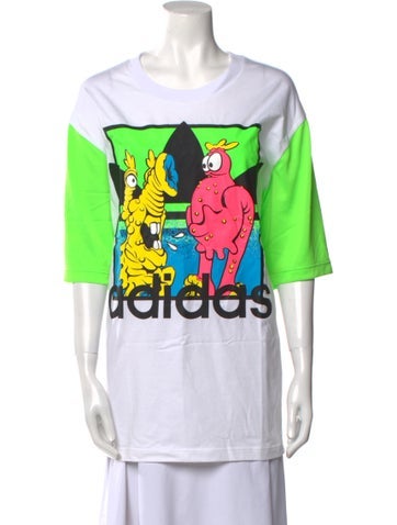 Jeremy Scott x Adidas Tops Graphic Print Crew Neck T-Shirt S