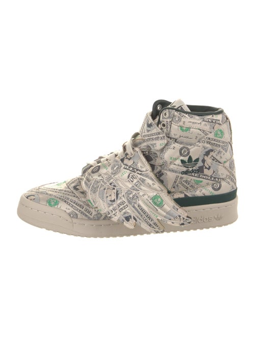 Jeremy Scott x Adidas Leather Printed Wedge Sneakers