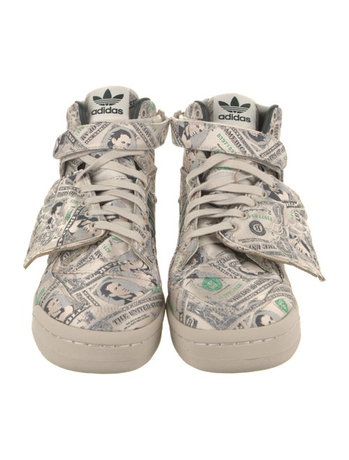 Jeremy Scott x Adidas Leather Printed Wedge Sneakers