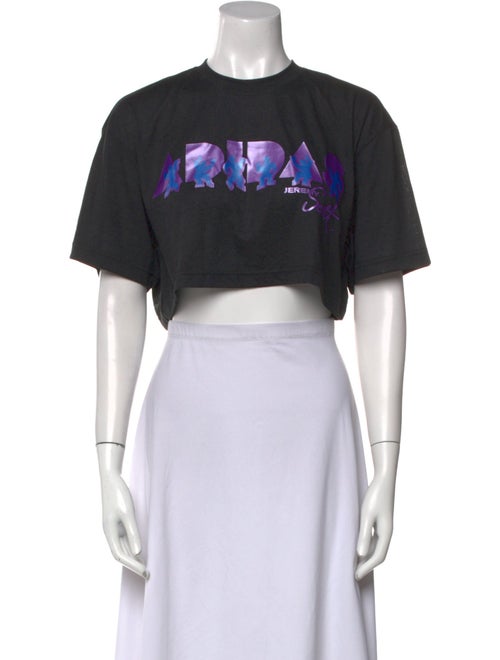 Jeremy Scott x Adidas Graphic Print Crew Neck Crop Top