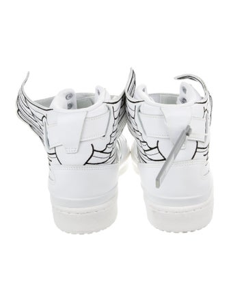 Jeremy Scott x Adidas Leather Printed Sneakers