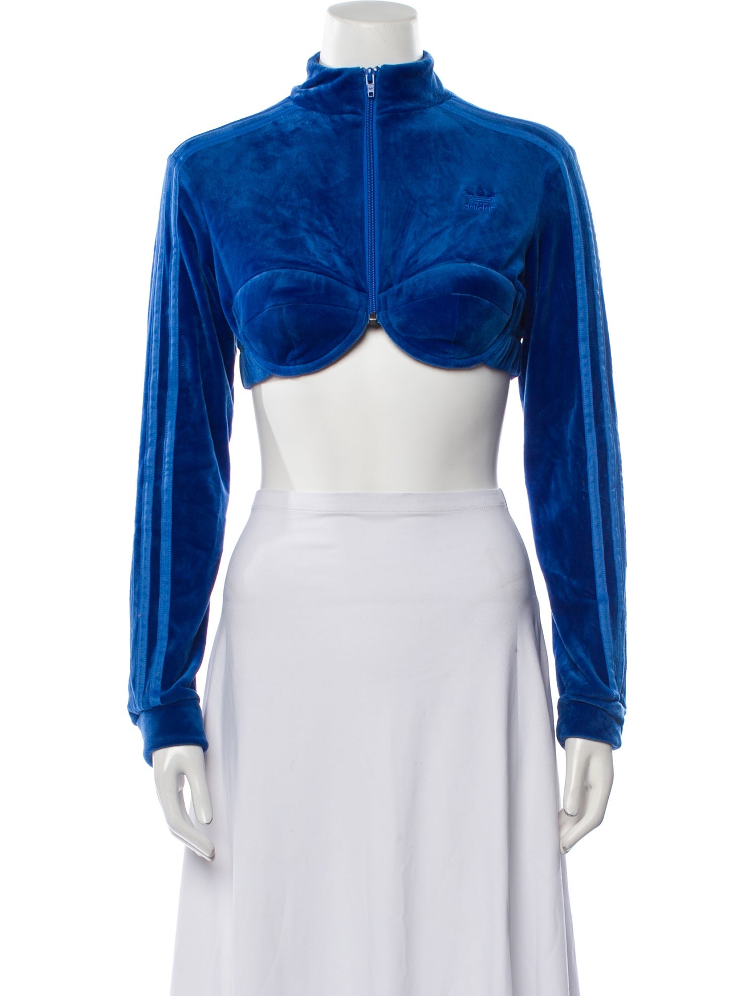 Jeremy Scott x Adidas Mock Neck Long Sleeve Crop Top