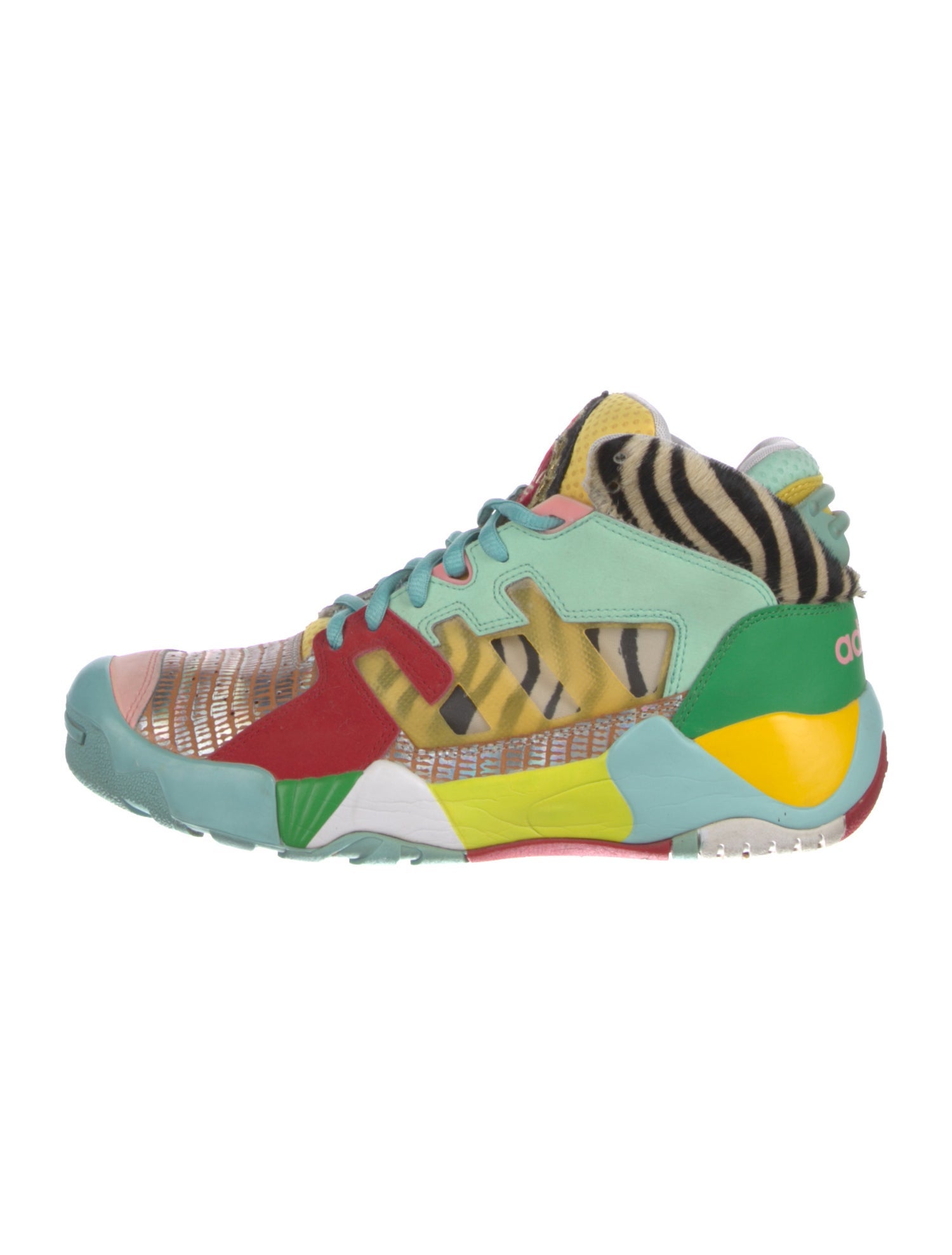 Jeremy Scott x Adidas Leather Printed Chunky Sneakers