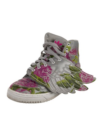 Jeremy Scott x Adidas Leather Printed Athletic Sneakers