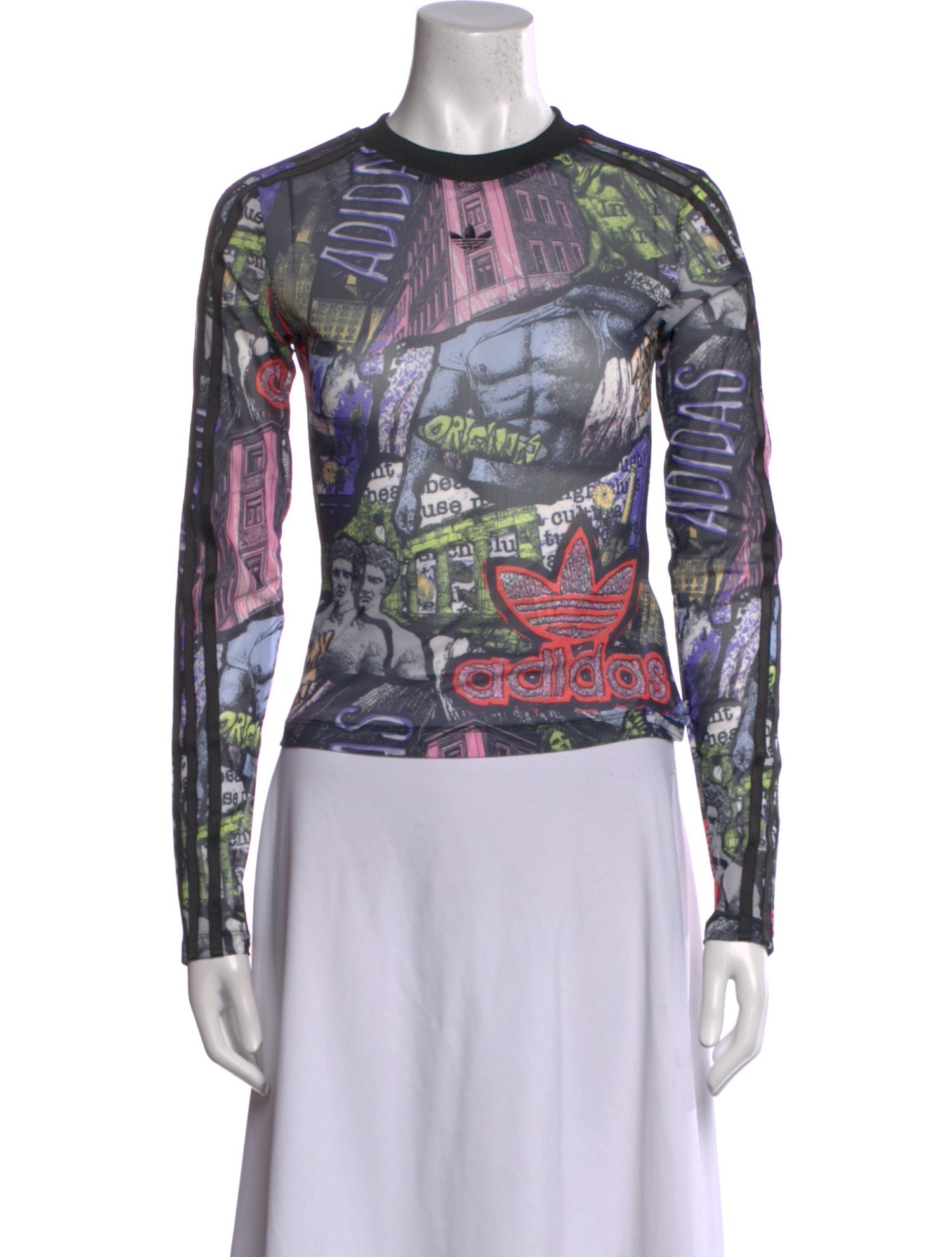 Jeremy Scott x Adidas Printed Crew Neck Top w/ Tags