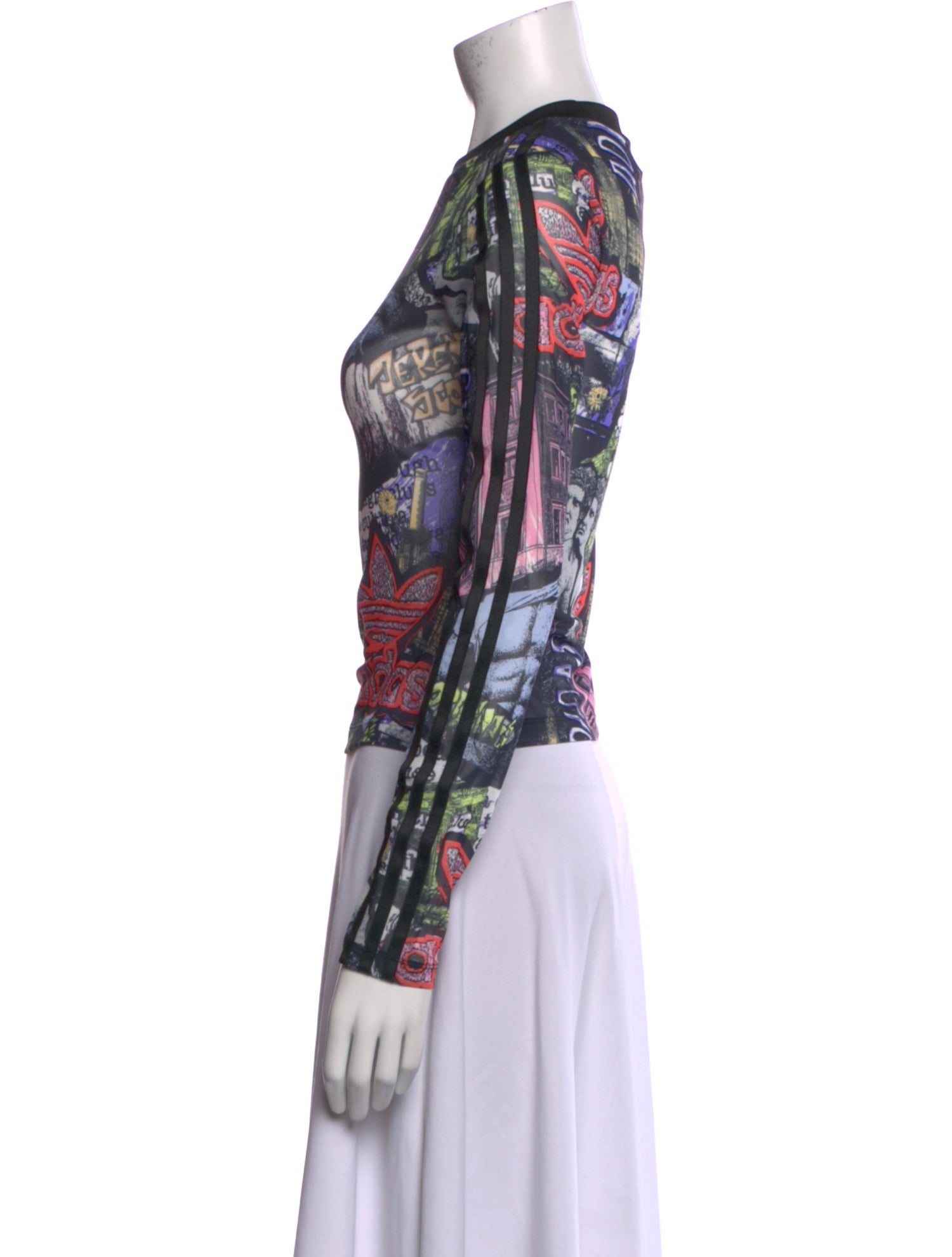 Jeremy Scott x Adidas Printed Crew Neck Top w/ Tags