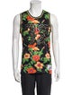 Jeremy Scott x Adidas Floral Print Scoop Neck T-Shirt