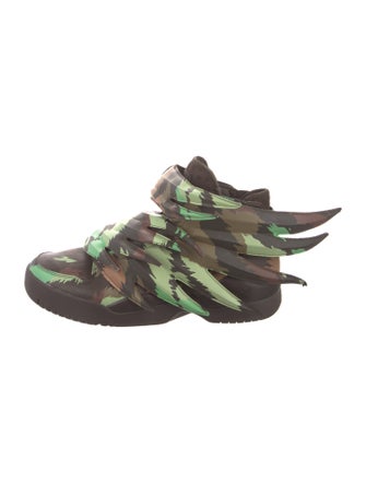 Jeremy Scott x Adidas Leather Embroidered Accent Boots