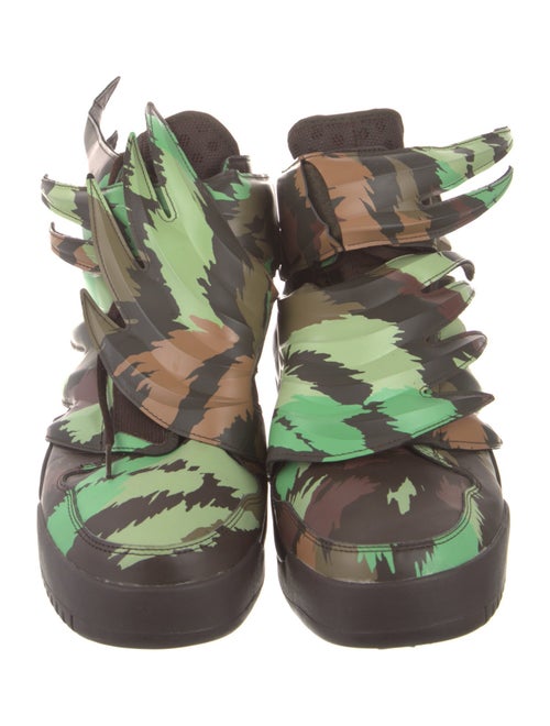 Jeremy Scott x Adidas Leather Embroidered Accent Boots
