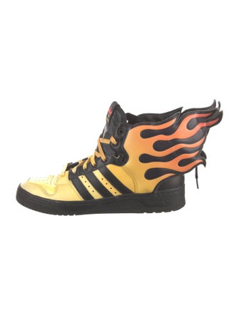 Jeremy Scott x Adidas Leather Printed Sneakers