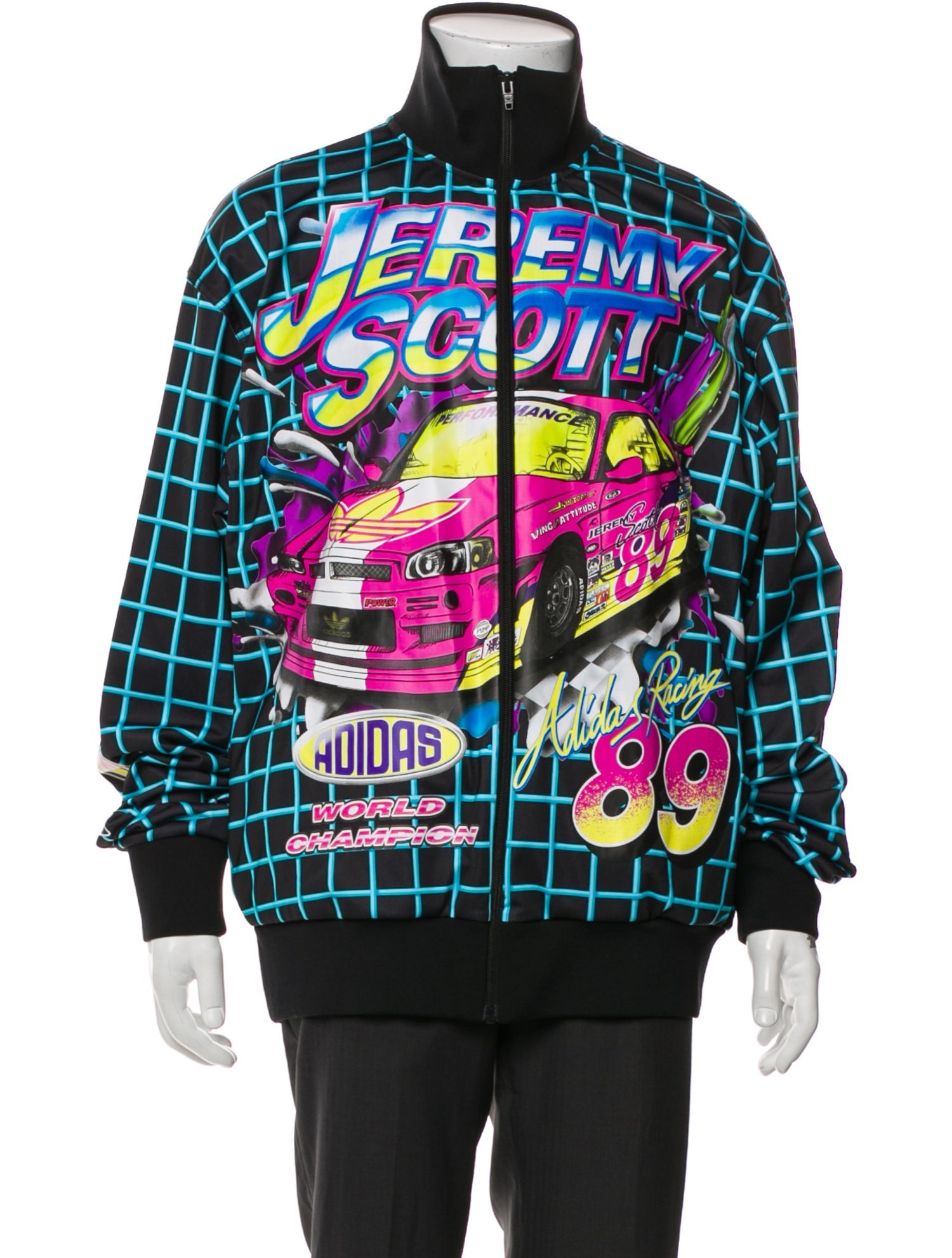 Jeremy Scott x Adidas Plaid Print Windbreaker