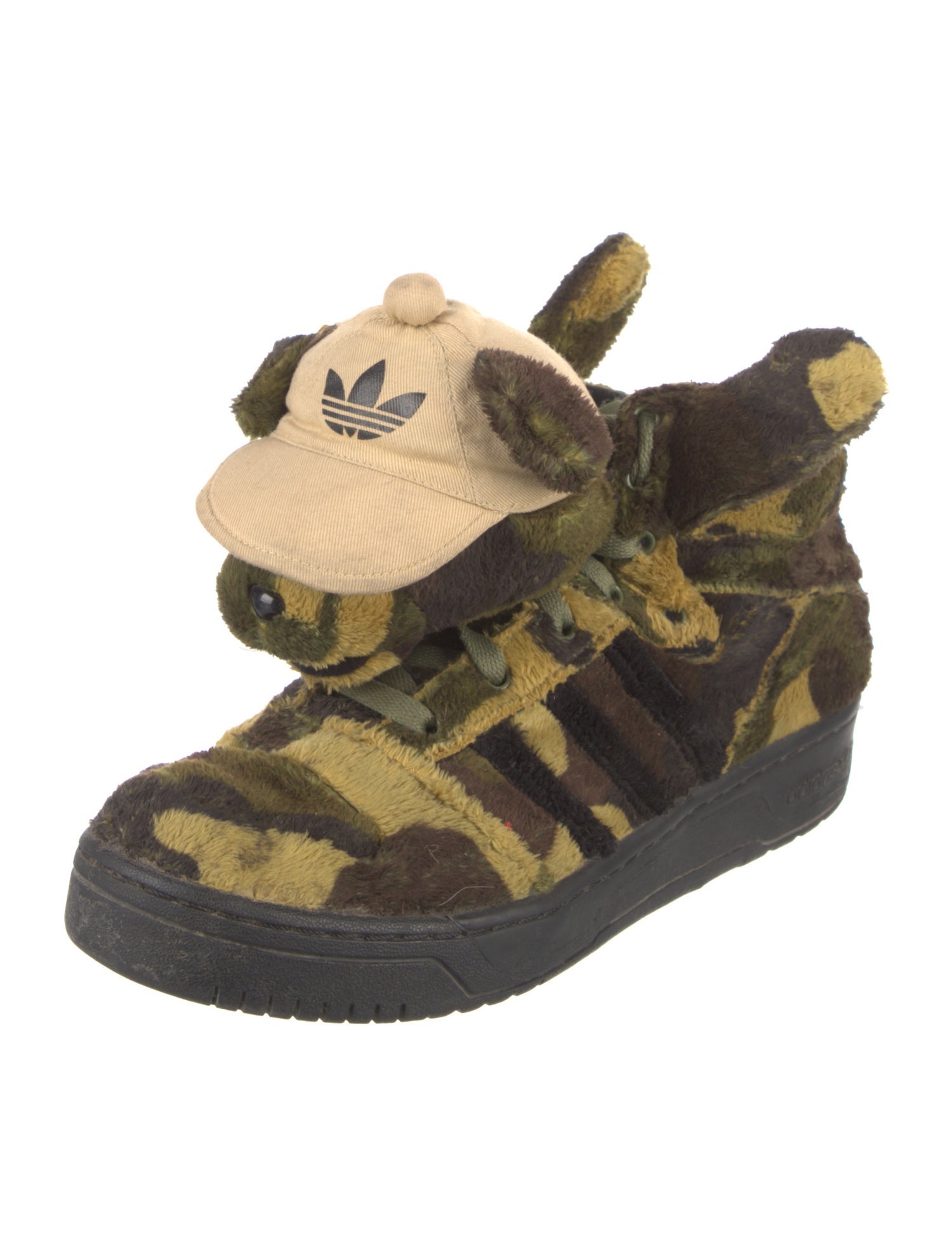 Jeremy Scott x Adidas Faux Fur Camouflage Print Sneakers