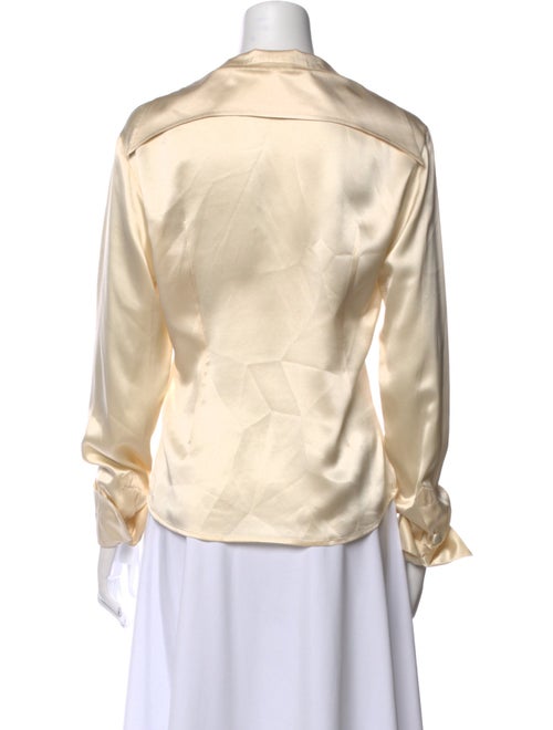 Jane Booke Silk V-Neck Button-Up Top