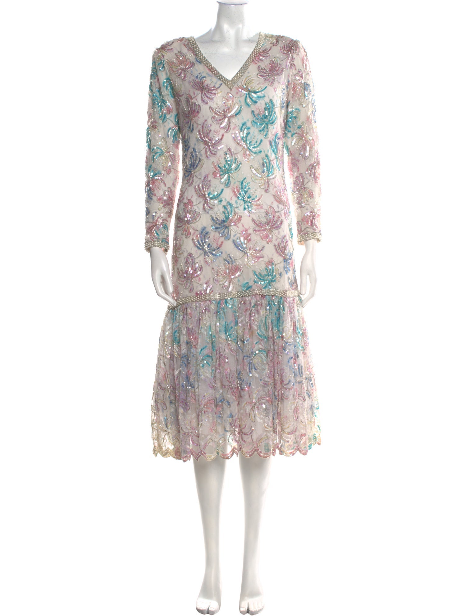 Judith Ann Creations Inc Floral Print Midi Length Dress