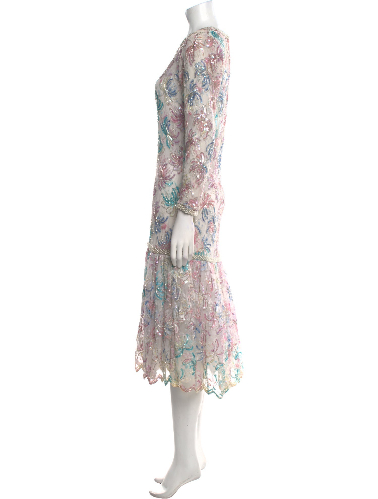 Judith Ann Creations Inc Floral Print Midi Length Dress