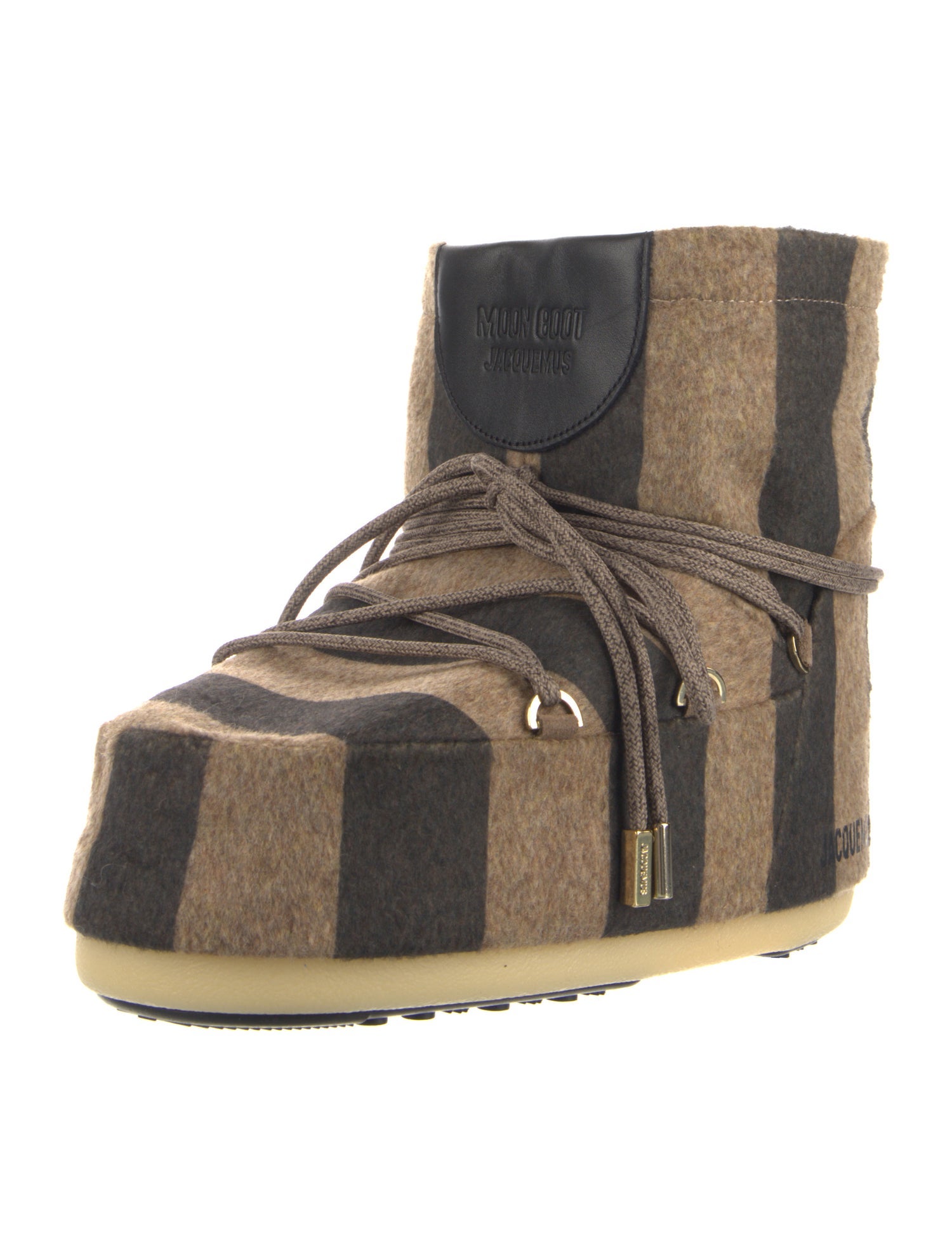 JACQUEMUS x MOON BOOT Wool Striped Hiking Boots