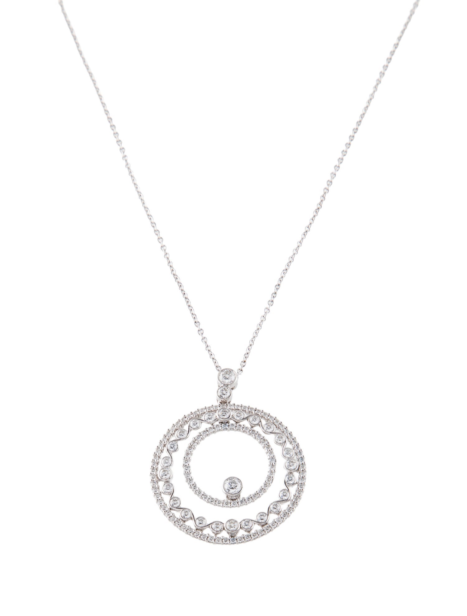 Jack Kelége 18K 1.45ctw Diamond Pendant Necklace