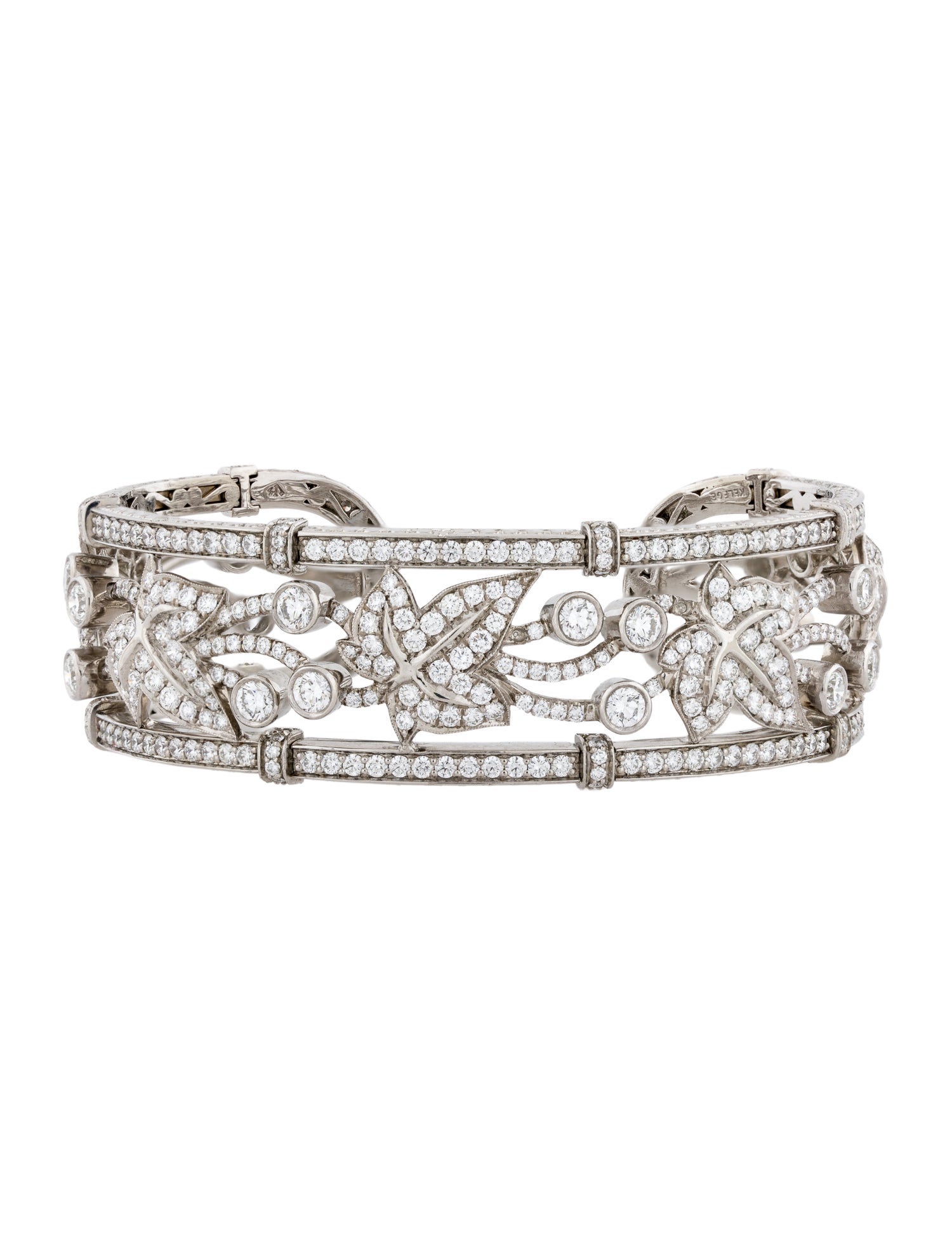 Jack Kelége Platinum 9.25ctw Diamond Open Cuff Bracelet