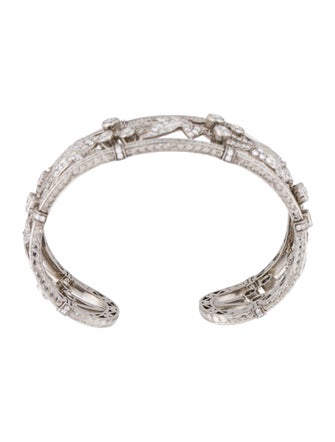 Jack Kelége Platinum 9.25ctw Diamond Open Cuff Bracelet