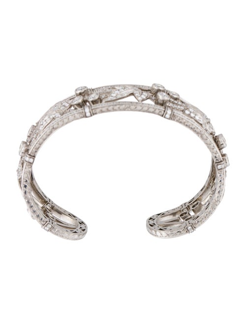 Jack Kelége Platinum 9.25ctw Diamond Open Cuff Bracelet