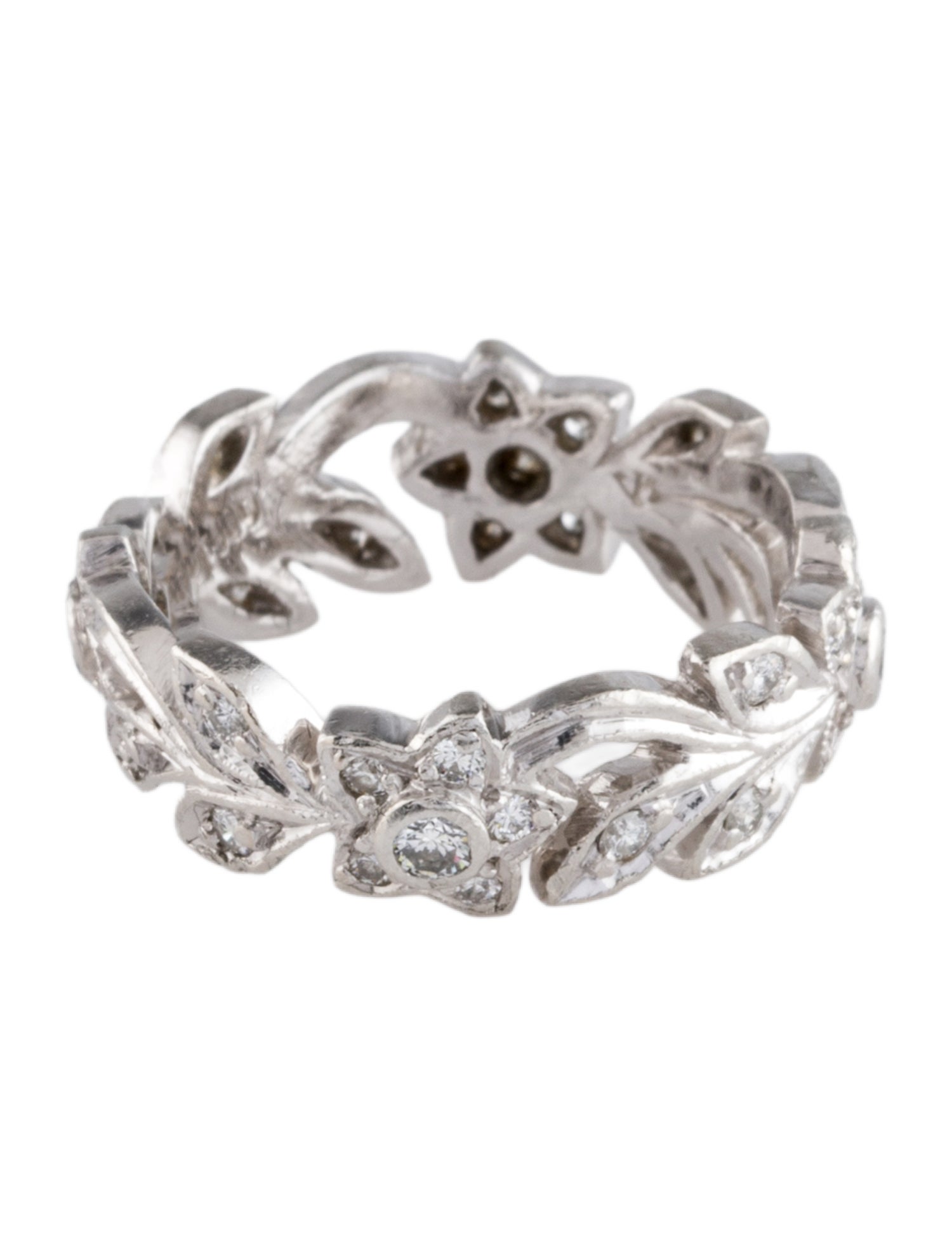 Jack Kelége Platinum Diamond Floral Band