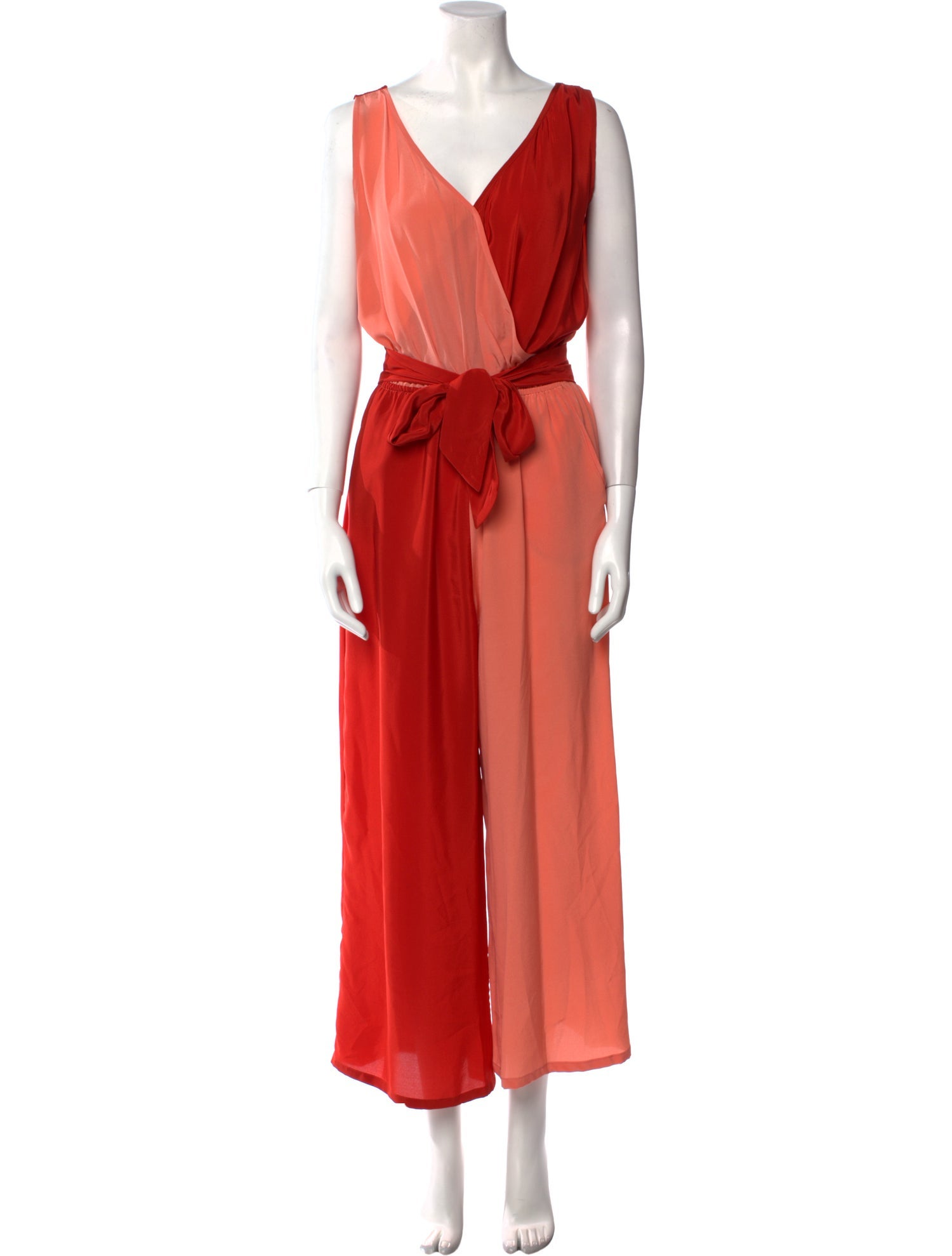 Jaline Silk V-Neck Jumpsuit