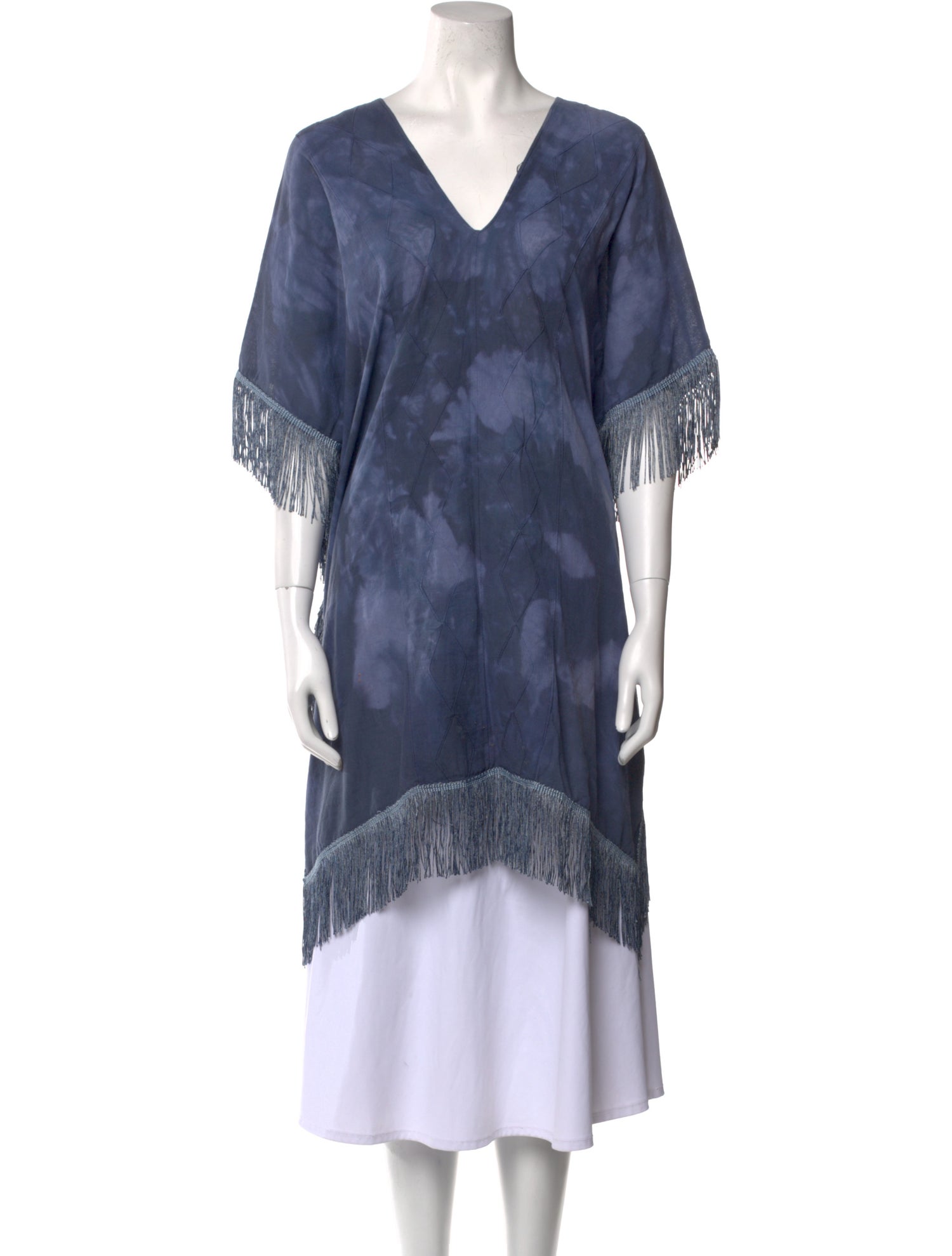 Jaline Tie-Dye Print V-Neck Tunic