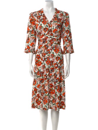 Jane Floral Print Midi Length Dress