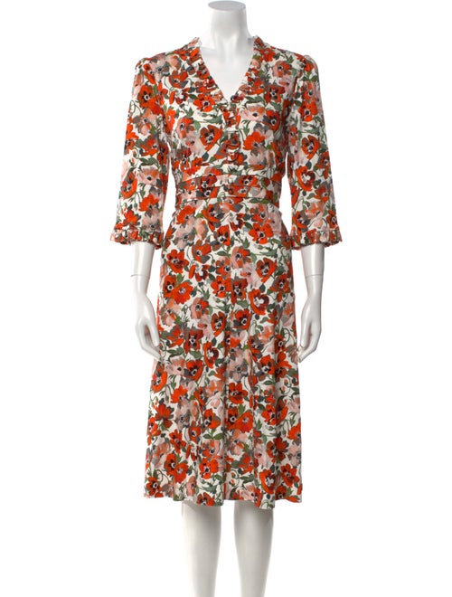 Jane Floral Print Midi Length Dress