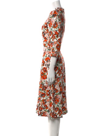 Jane Floral Print Midi Length Dress