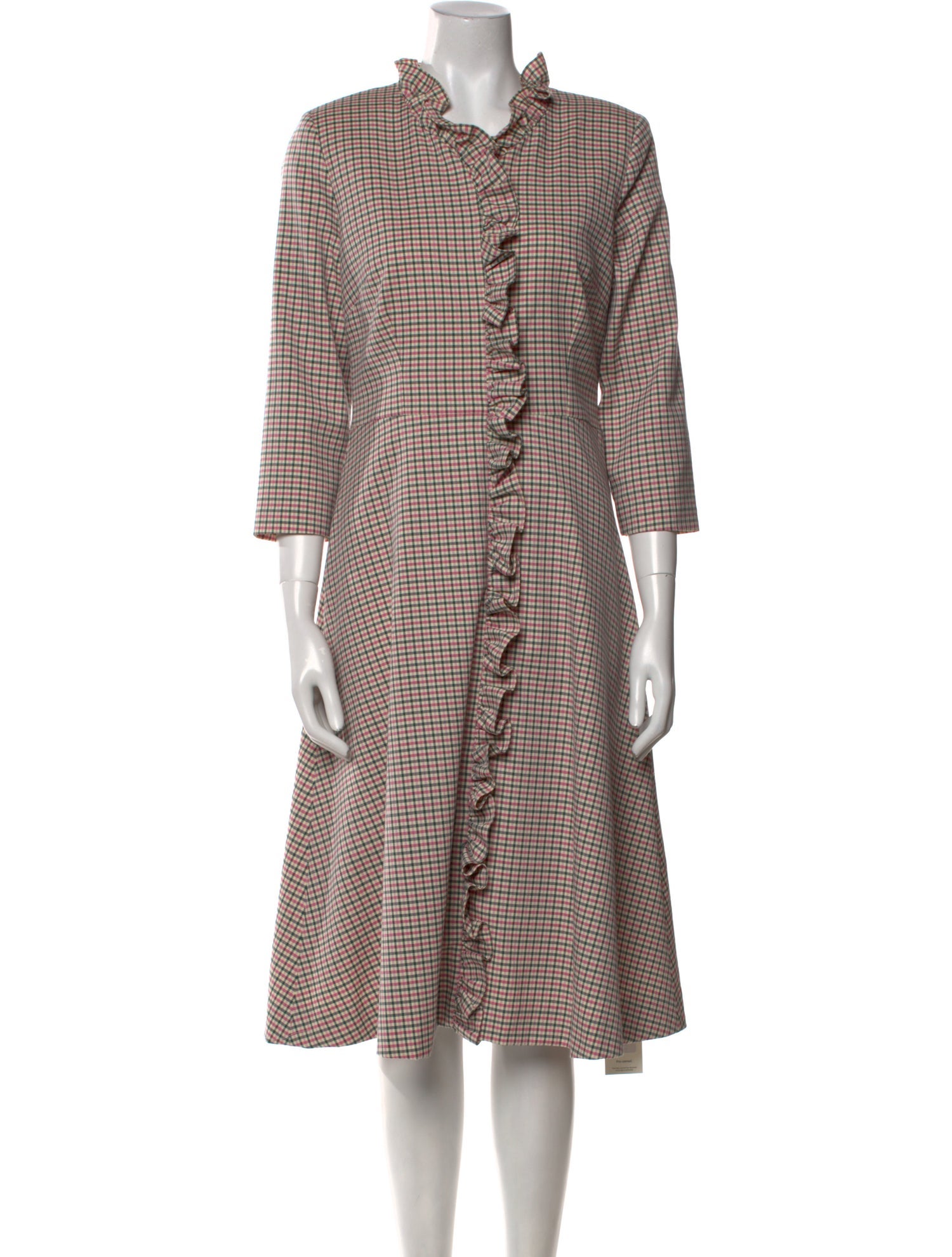 Jane Plaid Print Midi Length Dress