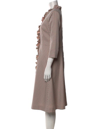 Jane Plaid Print Midi Length Dress