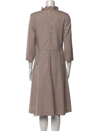Jane Plaid Print Midi Length Dress
