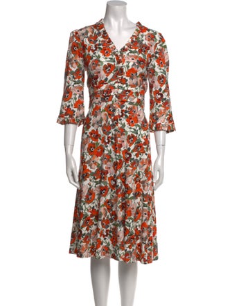 Jane Floral Print Midi Length Dress