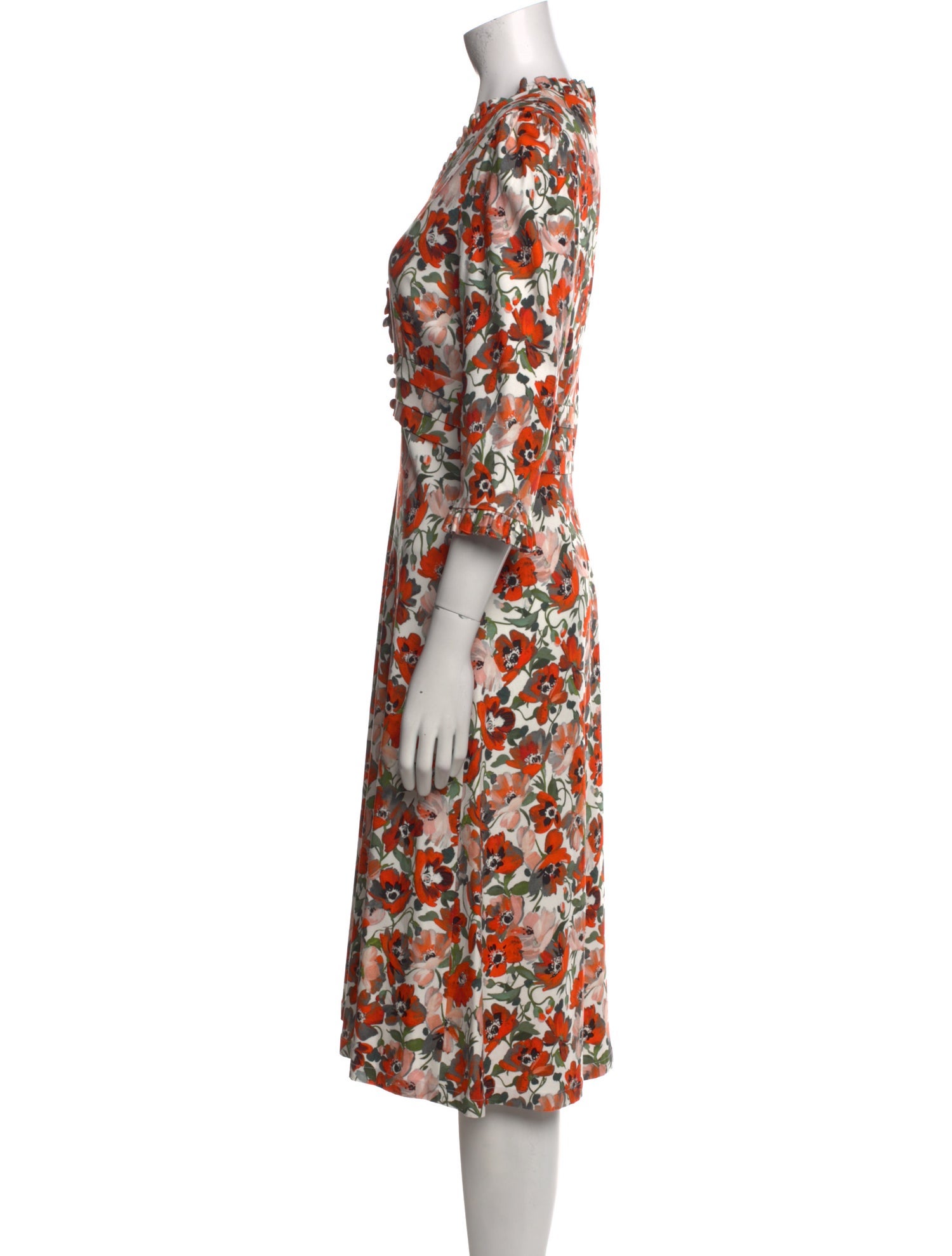 Jane Floral Print Midi Length Dress