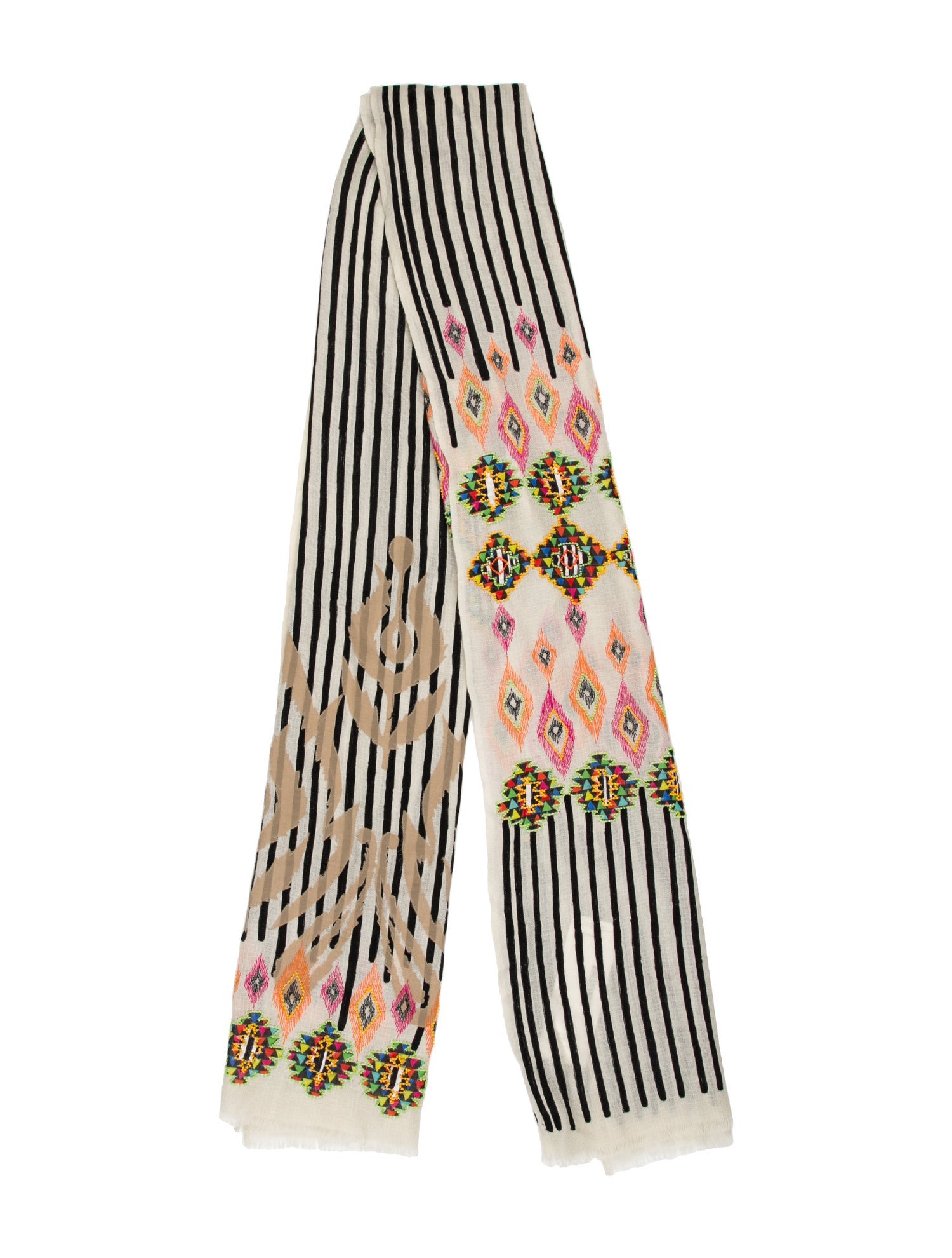 Janavi Cashmere Striped Scarf