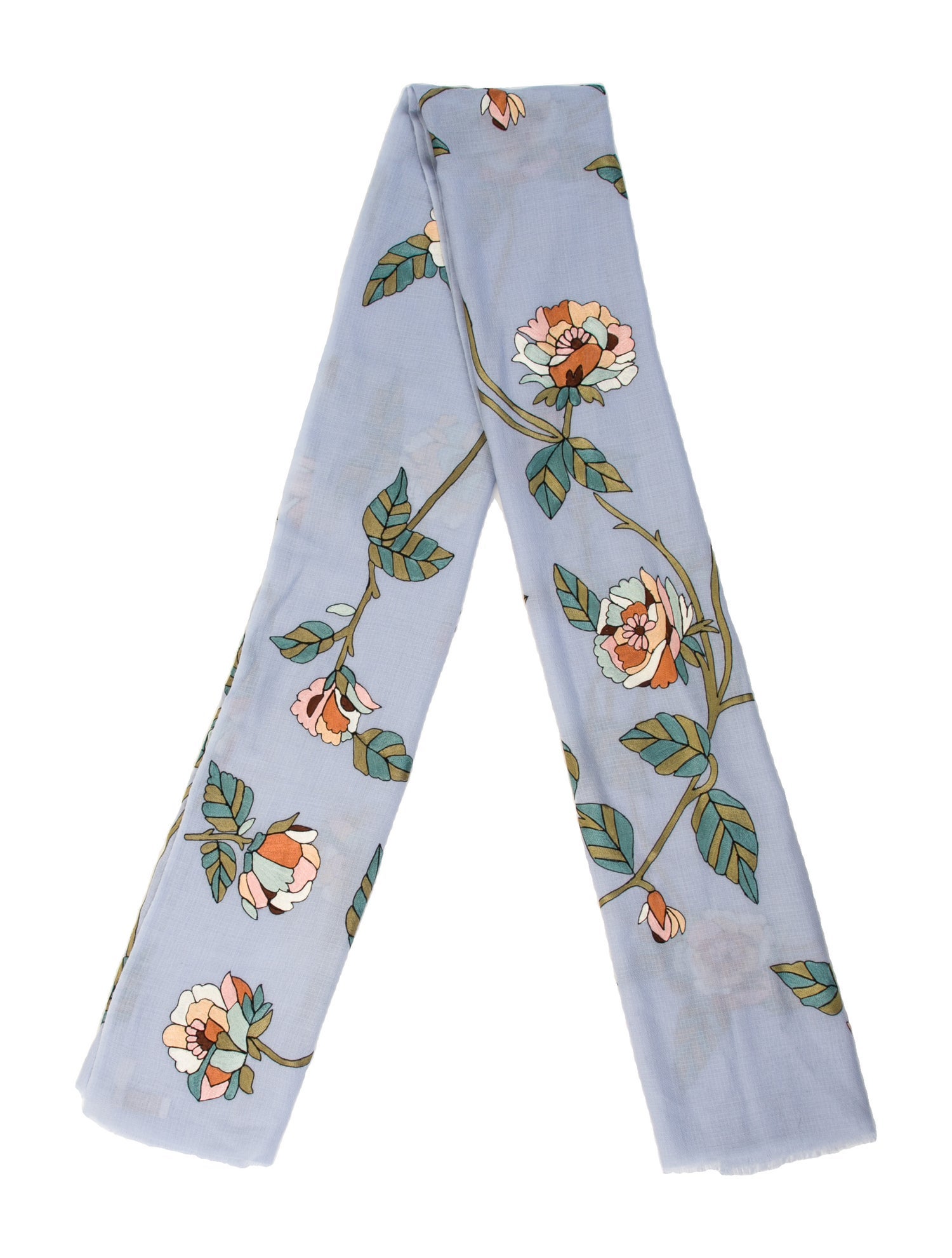 Janavi Merino Wool Floral Print Scarf