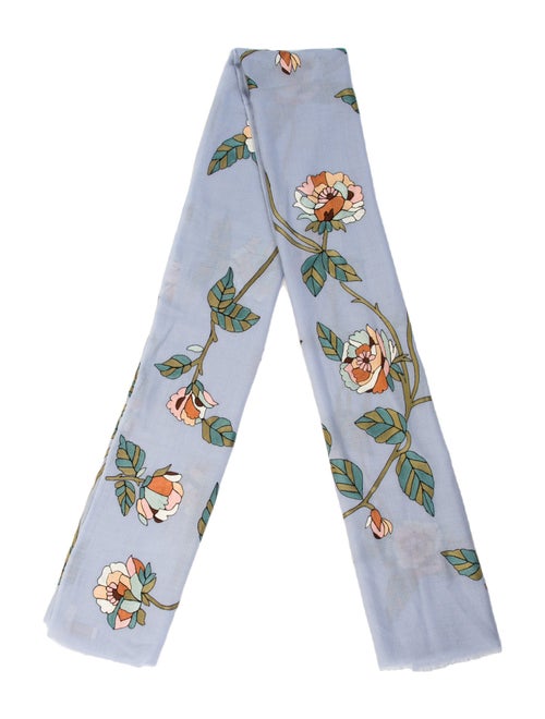 Janavi Merino Wool Floral Print Scarf